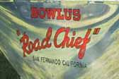 1936 Bowlus Road Chief vintage trailer with new Bowlus logo graphics painted on the fender