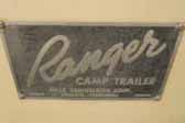 1954 Ranger Tent trailer with an original Ranger logo badge plate on the front