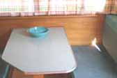 Original formica laminate dining table in vintage 1963 Shasta Trailer