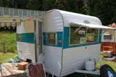 Great example of a mid-sized vintage Aladdin trailer manufactured by the Aladdin Trailer Company during the 60's