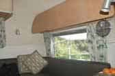 Picture of 1967 Airstream Caravel trailer showing bolsters in living room