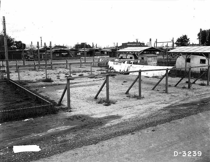 Government photo shows empty trailer spots available for worker's trailers, at the Project Hanford Trailer City in Washington