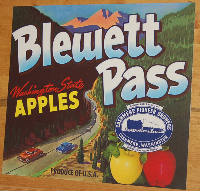 Colorful Vintage Trailer Decal honors famous Blewett Pass Apples in the State of Washington