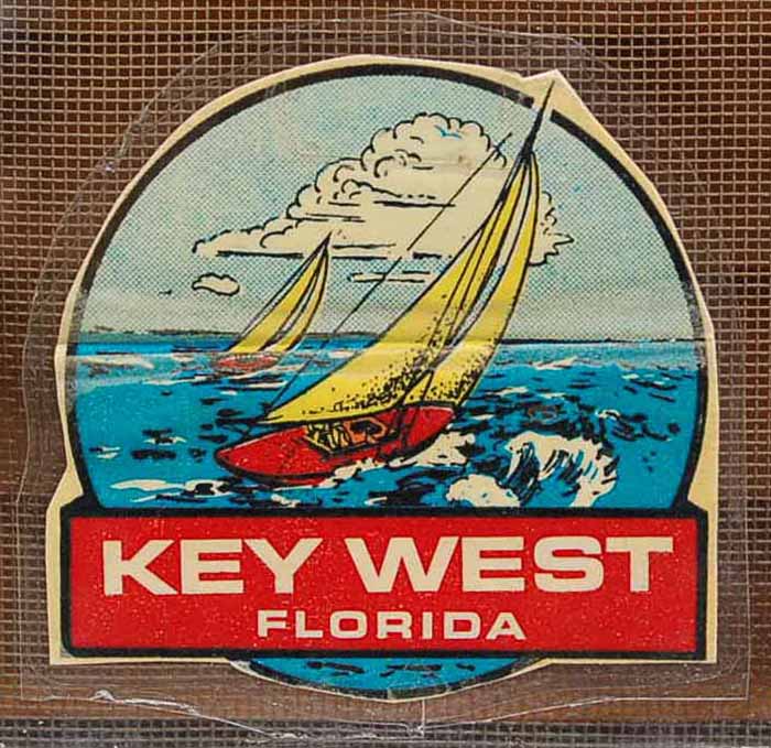 Vintage Travel Decal From Key West in Florida
