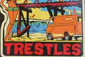 Vintage Travel Decal Honors Famous Trestles Surfing Spot in Orange County, California