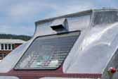 Picture of the unique sloping roof vent housing on on the rear end of an Aero Flite trailer