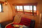 Vintage 1949 Airfloat Skipper trailer with very warm and comfy living room sofa