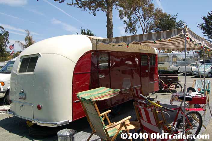 Camping at the Pismo trailer rally in a 1949 vintage Vagabond trailer