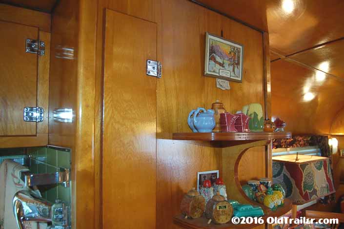 1951 Vagabond travel trailer with restored interior cabinets