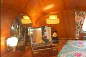Picture of the nightstand cabinet in a 1951 Vagabond trailer bedroom