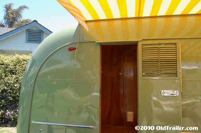 1951 Vagabond vintage trailer has a rear hinged door