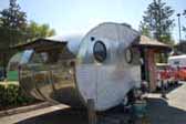 Vintage 1952 Airfloat trailer has stock curved protective bands on the rear-end