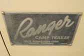 Original ID Plate on 1954 Ranger PopUp Tent Trailer