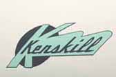Great looking Kenskill logo decal on the front end of a 1955 Kenskill vintage trailer