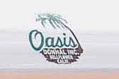Vintage 1960 Oasis canned-ham trailer with an Oasis logo decal from Donhal, Inc. on the front