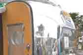 Vintage 1961 Airstream Globetrotter door cool like an old DC-10 Airplane