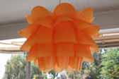 Awesome orange plastic ruffled ceiling light fixture 24ft vintage 1961 Holiday House trailer