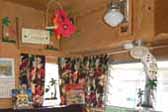 1963 Shasta Airflyte Trailer decorated with lots of vintage accessories