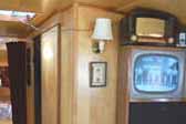 Vintage black and white TV mounted in 1963 Shasta Airflyte Trailer!