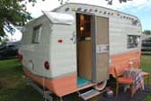 Unique 1963 Shasta Back-Entry Travel Trailer in Salmon Pink and White