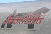 Vintage 1964 Serro Scotty Sportsman trailer with its original Serro Scotty logo sticker on the roof