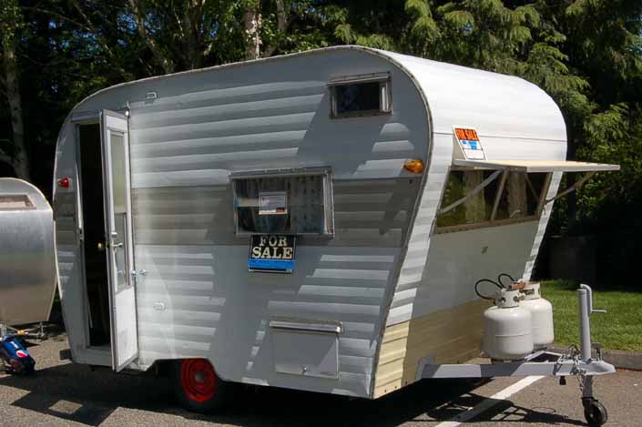 This classic Aladdin Genie travel trailer is for sale and would make a great restoration project