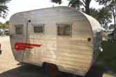 Photo of rare Aljo travel trailer