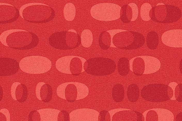 Retro formica laminate sample chip; Red Ellipse pattern #1913