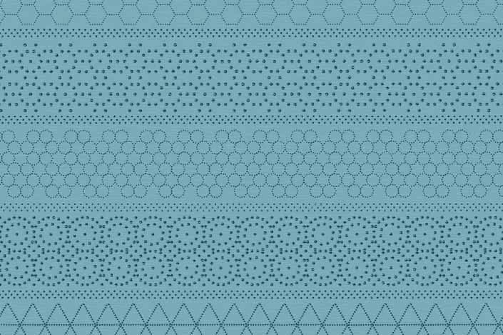 Retro formica laminate sample chip; Aqua Dotscreen pattern #6615