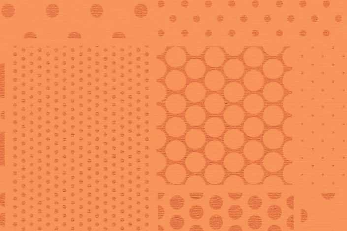 Retro formica laminate sample chip; Tangello Halftone pattern #6620