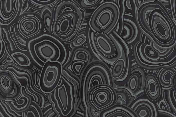 Retro formica laminate sample chip; Charcoal Malachite pattern #9496