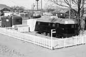 This view shows acres of 1940's vintage trailers that housed wmployees and their families, at Project Hanford Trailer City in Washington