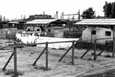 Historical photo shows empty trailer spots available for worker's trailers, at the Project Hanford Trailer City in Washington