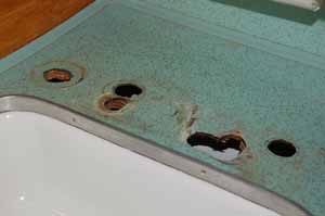Tips for patching holes in your vintage trailer or mid-century home's vintage formica countertop