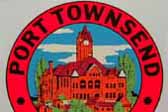 Rare Vintage Travel Decal depicts the historic courthouse in Port Townsend in the state of Washington