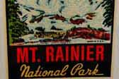 Rare Mount Rainier National Park Vintage Souvenir Travel Decal from Washington State