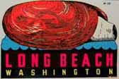 Unique Vintage Souvenir Travel Decal from Long Beach Washington features a Geoduck shellfish!