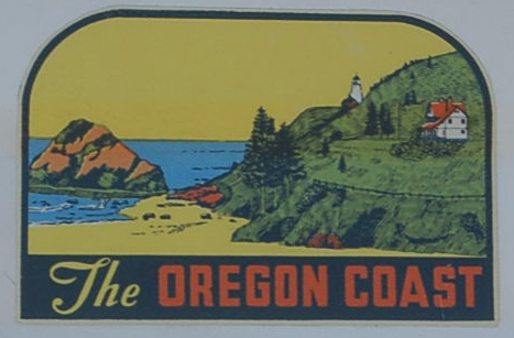 Classic Vintage Souvenir Travel Decal from the beautiful Oregon Coast