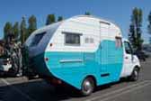 The Twister truck based trailer camper is a great looking 1950's style oval trailer installed on a truck frame