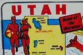 Utah State Vintage Souvenir Travel Decal shows fun summer outdoor activities
