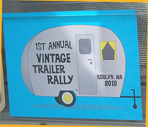 Vintage Trailer Event Decal commemorates the 1st Annual Vintage Trailer Rally in 2010 in Roslyn, Washington