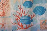 This image is a sample of a great looking retro fabric pattern with great 60's nautical feel with undersea creatures, for your vintage trailer