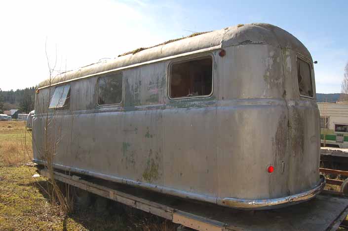 Palace vintage trailer found in a vintage trailer StorageYard is built using modular vertical side panels