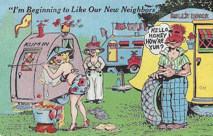Vintage Trailer ribald humor postcard