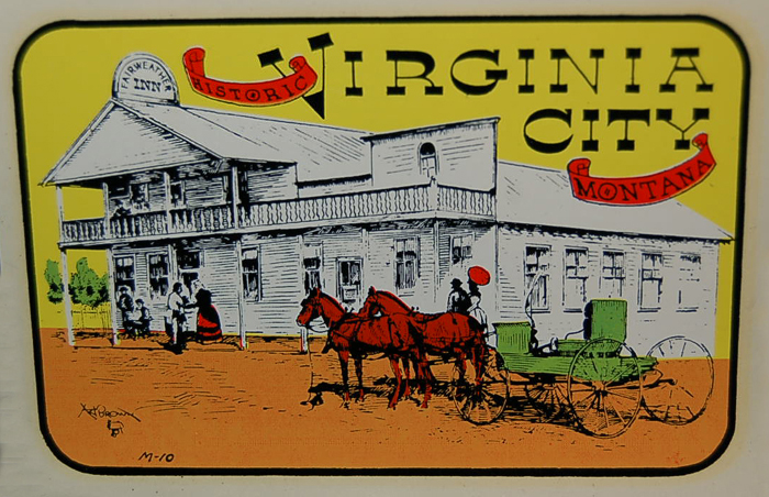 Unique Old West Style Vintage Travel Decal from Virginia City in Nevada