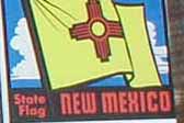 Vintage Travel Decal from the State of New Mexico features their State Flag