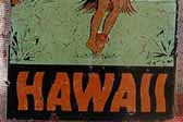 Eary Vintage Travel Decal features Cute Hawaiian Hula dancer from Hawaii