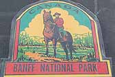 Rare Vintage Travel Decal From Banff National Park in Canada, Features a Mountie atop a Horse