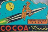Rare Vintage Travel Decal From Cocoa in Florida, Honors Soldiers Stationed at Flying Missle Base