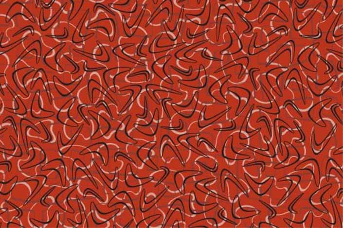 Retro wilsonart retro laminate boomerang sample chip for rock 'n roll ruby; design #Y0408